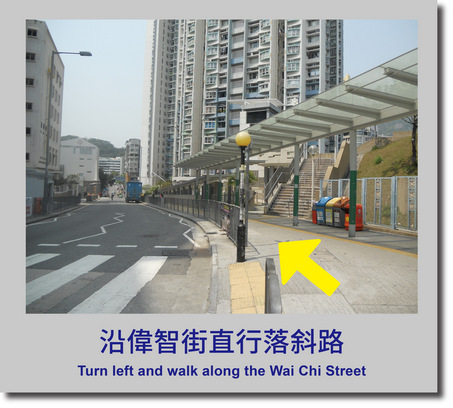 沿偉智街直行落斜路